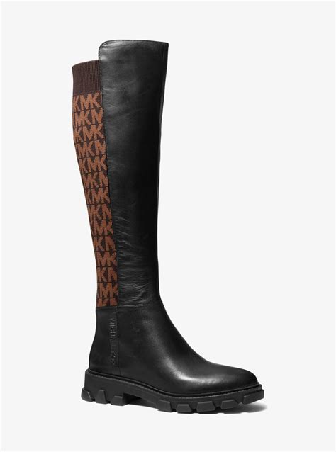 michael kors ridley suede boot|ridley leather and logo boot.